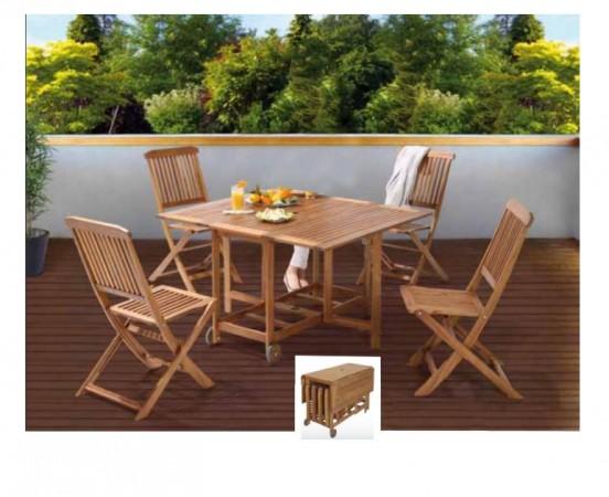 Tavolo Da Giardino Richiudibile.Arredamento Esterno Tavoli Giardino Set Tavolo Da Giardino Pieghevole 4 Sedie In Legno Malesiano C G Home Design